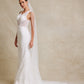 Vestido de Novia Corte Sirena de Encaje con Velo Incluido Color Off White