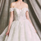 Vestido de Novia Hombros Fuera, Codones en la Espalda  y Escote de Corazón.