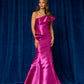 Vestido Corte Sirena, a Un Hombro, con Detalles de Volados, Color Magenta