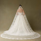 Velo Largo de Novia de Tul Bordado, Color Off White