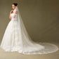 Velo Largo de Novia de Tul Bordado, Color Off White
