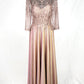 Vestido Largo con  Bordado Ornamental con Lentejuelas y Mangas 3/4 (Varios Colores)