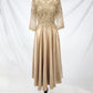 Vestido Midi con Bordados Ornamentales con Lentejuelas y Mangas 3/4 (Varios Colores)