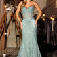 Vestido Corte Sirena Escote de corazón sin tirantes con adornos de cuentas por todas partes