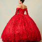 Vestido de Fiesta Manca Larga al Hombro Bordado con Flores,  Cuentas y Lentejuelas (Varios Colores)