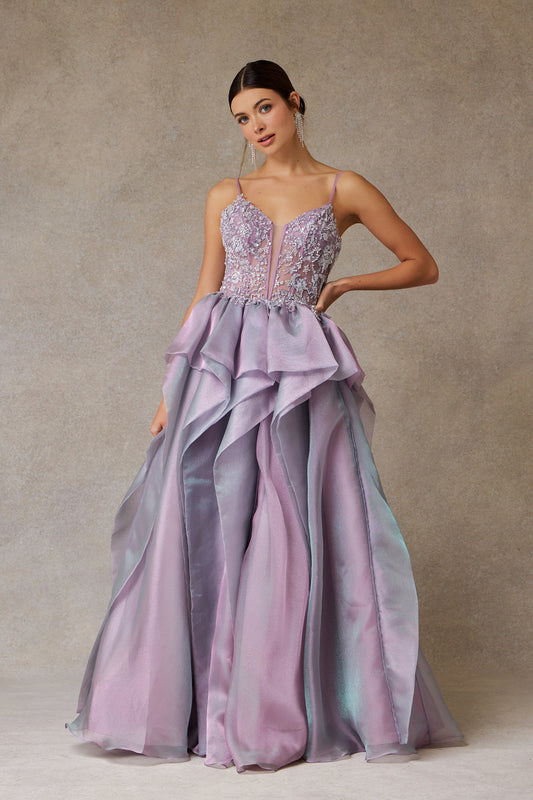 Vestido Línea A Con escote V y Detalles de Encaje. (Dos Colores)