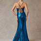 Vestido Crepé Elástico Escote Corazón y Abertura. (Dos Colores)