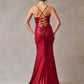 Vestido Crepé Elástico Escote Corazón y Abertura. (Dos Colores)
