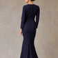 Vestido Corte Sirena Manga Larga Color Navy