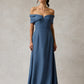 Vestido Línea A Hombres Descubiertos Color Slate Blue