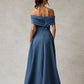 Vestido Línea A Hombres Descubiertos Color Slate Blue