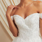 Vestido de Novia en Linea A de Encaje Escote de Corazón, Color Off White