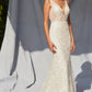 Vestido de Novia Corte Sirena y Detalles de Encaje Color Off White