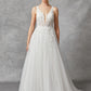 Vestido de Novia, Escote en Pico con Corse y con Tirantes.