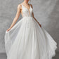 Vestido de Novia, Escote en Pico con Corse y con Tirantes.