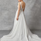 Vestido de Novia, Escote en Pico con Corse y con Tirantes.