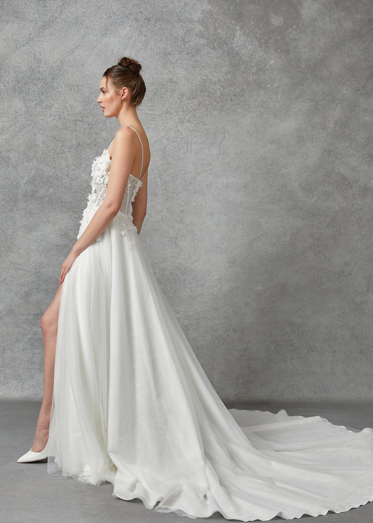 Vestido de Novias Sin Mangas Con Tipo Corsé Color Off White.