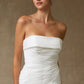 Vestido de Novia de Chiffon, Sin Tirantes y Escote Recto, Color Off White