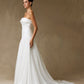 Vestido de Novia de Chiffon, Sin Tirantes y Escote Recto, Color Off White