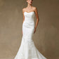 Vestido de Novia Corte Sirena, sin Tirantes, Color Off White