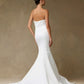 Vestido de Novia Corte Sirena, sin Tirantes, Color Off White