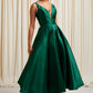 Vestido Corto Cuello V Sin Mangas (Varios Colores)