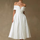 Vestido de Novia Corte MIDI Color Off White.