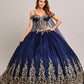 Vestido XV Años de tul con  Purpurina, Lentejuelas Con Capa (Varios Colores)