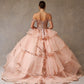 Vestido de Fiesta de Tul Bordado con Brillos y Cuentas, Hombros Descubiertos (Varios Colores)