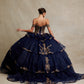 Vestido de Fiesta de Tul Bordado con Brillos y Cuentas, Hombros Descubiertos (Varios Colores)