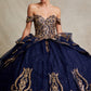 Vestido de Fiesta de Tul Bordado con Brillos y Cuentas, Hombros Descubiertos (Varios Colores)