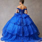 Vestido de Fiesta de Tul Bordado con Brillos y Cuentas, Hombros Descubiertos (Varios Colores)