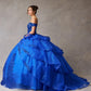Vestido de Fiesta de Tul Bordado con Brillos y Cuentas, Hombros Descubiertos (Varios Colores)