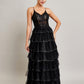Vestido Línea A Sin Mangas con Escote de Corazón Color Black.