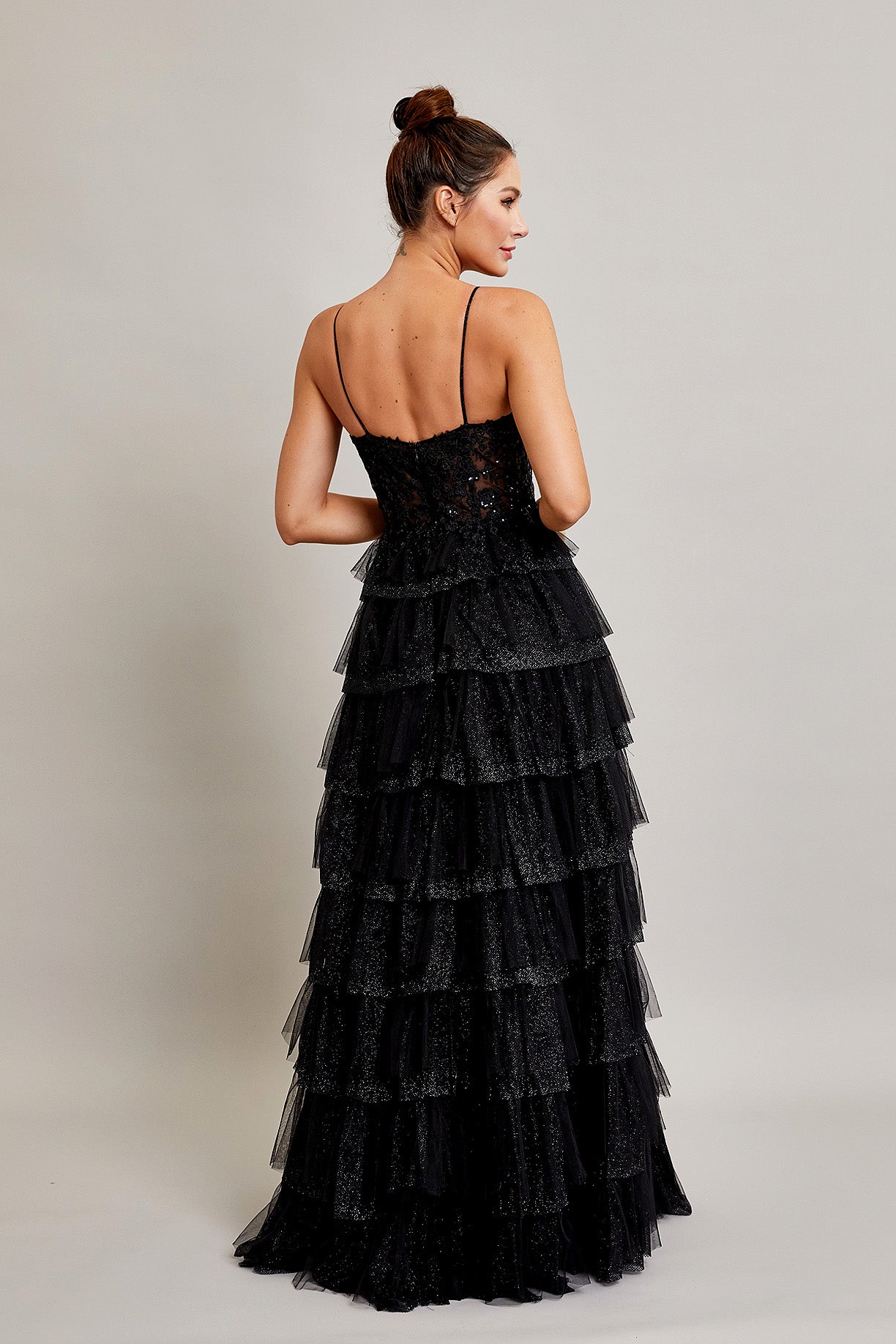 Vestido Línea A Sin Mangas con Escote de Corazón Color Black.