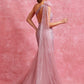 Vestido Corte Recto con detalles en Brillo Color Mauve