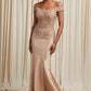 Vestido Corte Sirena Con Hombros Descubiertos (Varios Colores)