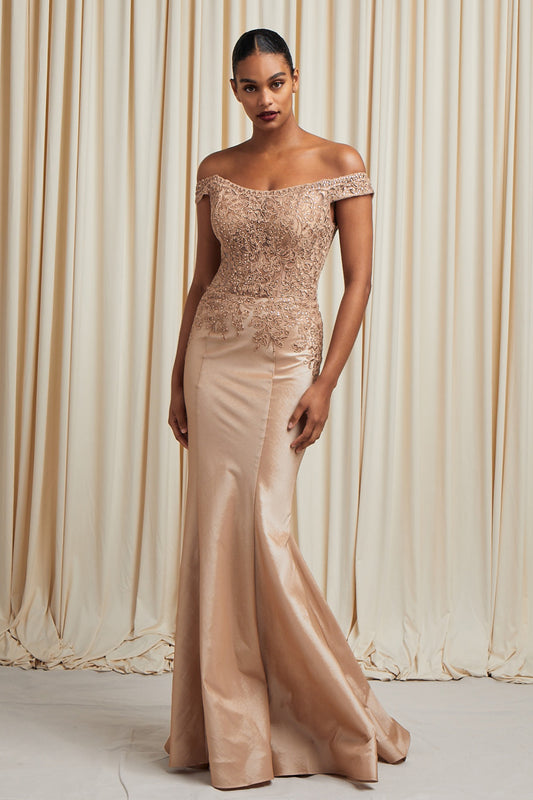 Vestido Corte Sirena Con Hombros Descubiertos (Varios Colores)