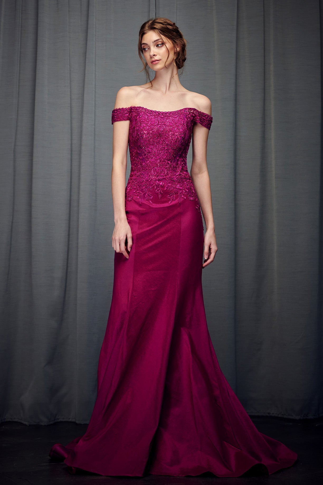 Vestido Corte Sirena Con Hombros Descubiertos (Varios Colores)