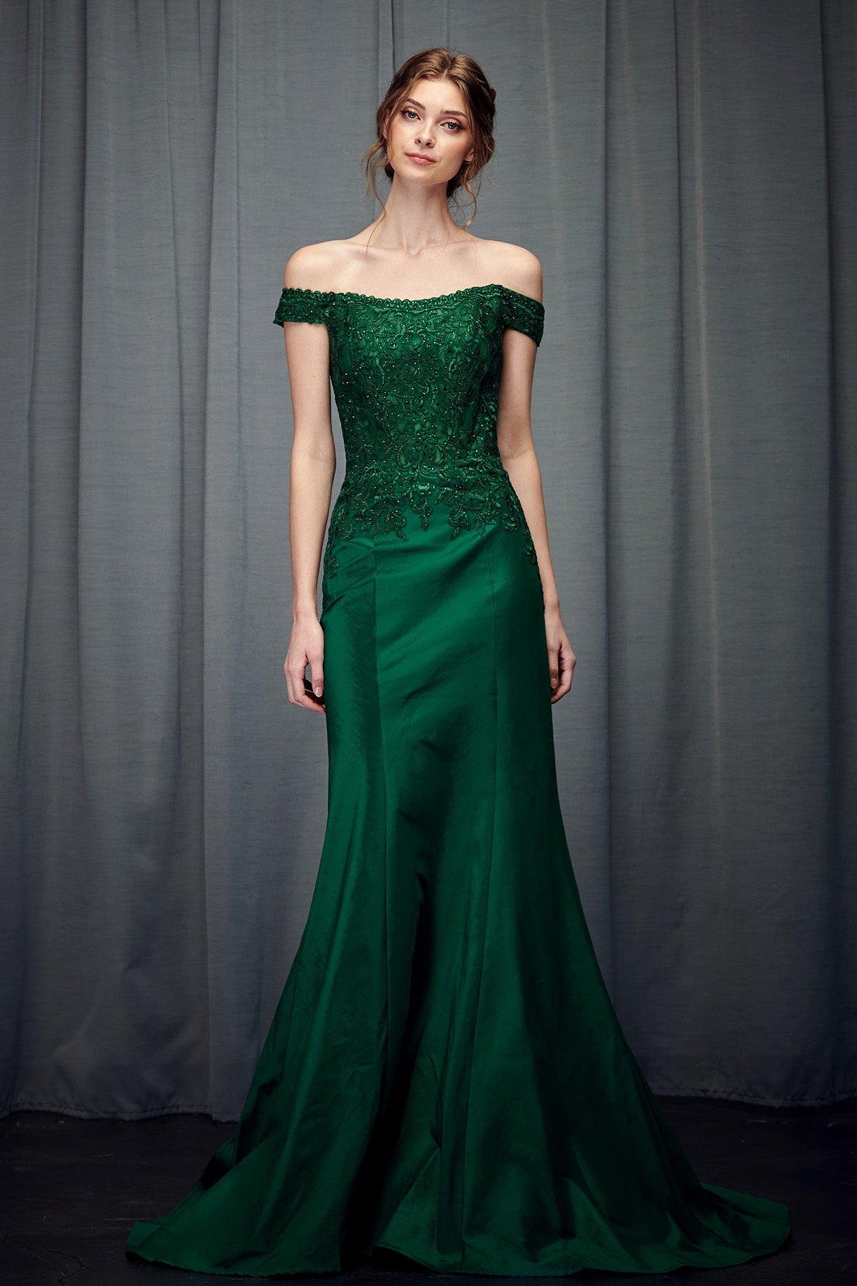 Vestido Corte Sirena Con Hombros Descubiertos (Varios Colores)
