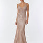 Vestido Corte Sirena Con Ti, Tirantes, Escote en V, Espalda Descubierta con Cintas, Color Blush