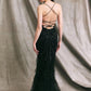Vestido Corte Sirena, Sin Mangas y Espalda con Cordones Black.
