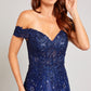 Vestido en Linea A Bordado con Encaje y Lentejuela al Hombro (Varios Colores)