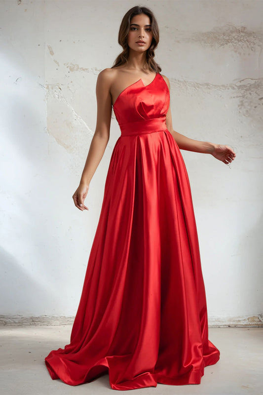 Vestido Línea A Con Bolsillos Laterales y con Una Manga (Dos Colores)