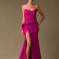Vestido Entallado, Escote Ojo de Gato y Abertura en la Pierna, Varios Colores