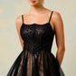 Vestido Sin Mangas con Escote en Corazón Color Black-Nude..