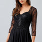 Vestido en Línea A con Manga Laga Color Black