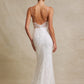 Vestido de Novia de Tul Bordado con Lentejuelas y Cristales, Color Off White