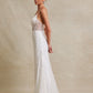 Vestido de Novia de Tul Bordado con Lentejuelas y Cristales, Color Off White