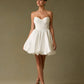 Vestido Coto en A, Con Escote Corazón Drapeado, Color Off White